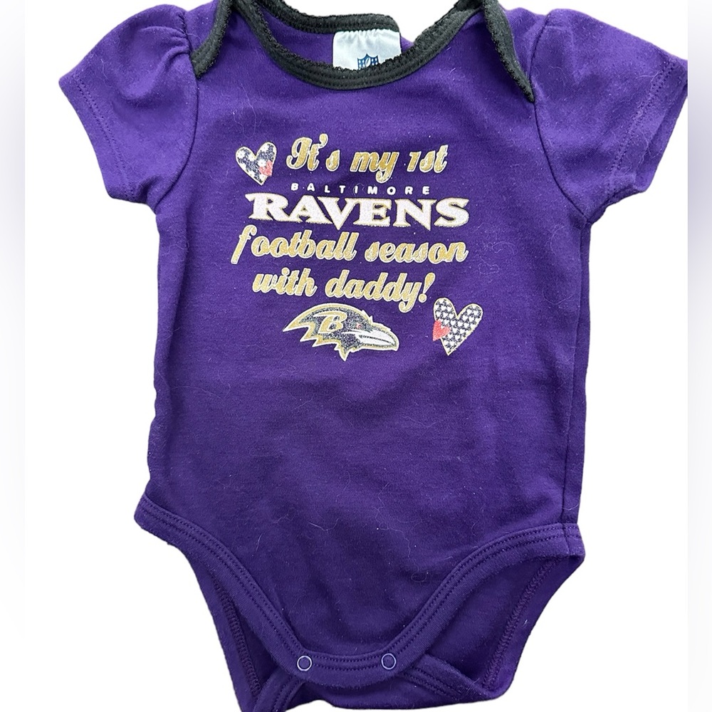 NFL BALTIMORE RAVENS Purple Infant 3-6 One Piece Outfit Super adorable !